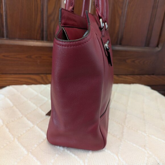 COACH 19890 Dark Red Leather Legacy Medium Candace Carryall Tote Shoulder Bag - Picture 7 of 16
